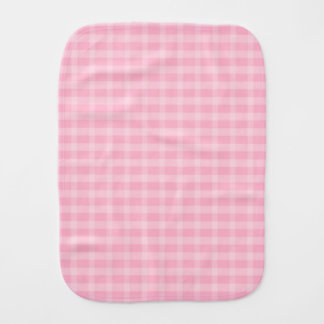 Sweet Pink Plaid Pattern Baby Burp Cloth