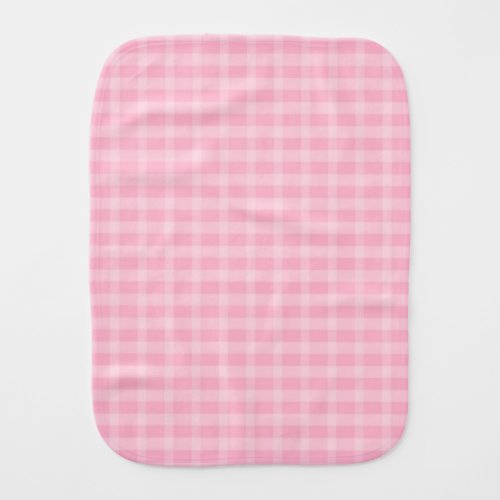 Sweet Pink Plaid Pattern Baby Burp Cloth