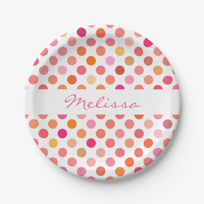 Sweet Pink Polka Dots Paper Plates