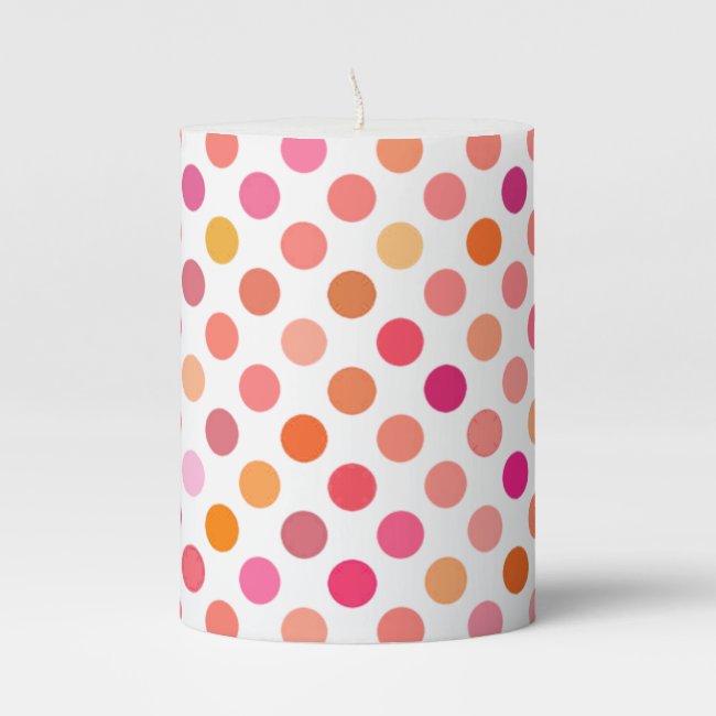 Sweet Pink Polka Dots Pillar Candle
