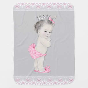 Sweet Pink Princess Baby Baby Blanket