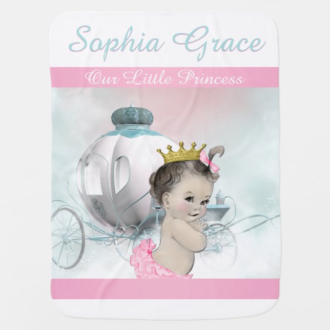 Sweet Pink Princess Baby Baby Blanket (Front)