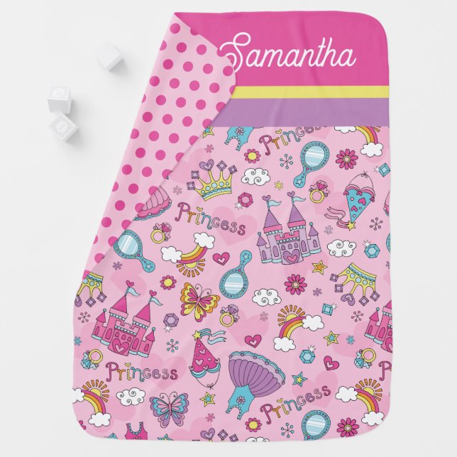 Sweet Pink Princess Baby Blanket (In Situ)