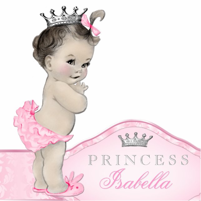 Sweet Pink Princess Baby Girl Statuette (Front)