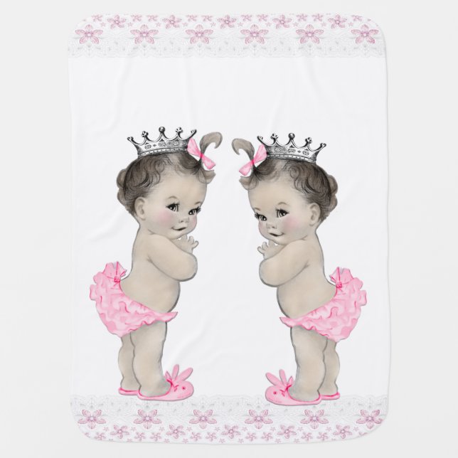 Sweet Pink Princess Twin Baby Baby Blanket (Front)