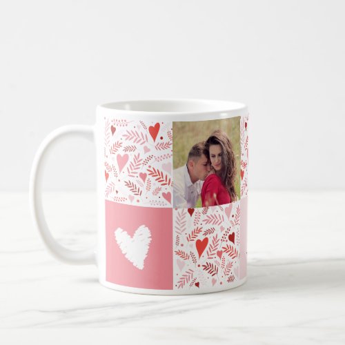 Sweet Pink Red Heart Love Valentines Day Photo Mug