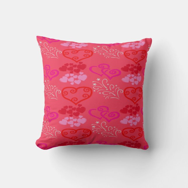 SWEET PINK RED VALENTINE'S THROW PILLOW - GIFTS (Front)
