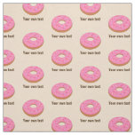 Sweet Pink Ring Donut on Beige - your text Fabric