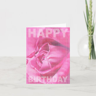 Sweet Pink Rose Birthday Card