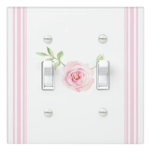 Sweet Pink Rose Floral Shabby Chic Light Switch Cover