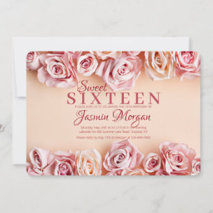 Sweet Pink Roses Invitation