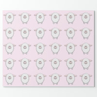 Sweet Pink Sheep Baby Shower Wrapping Paper