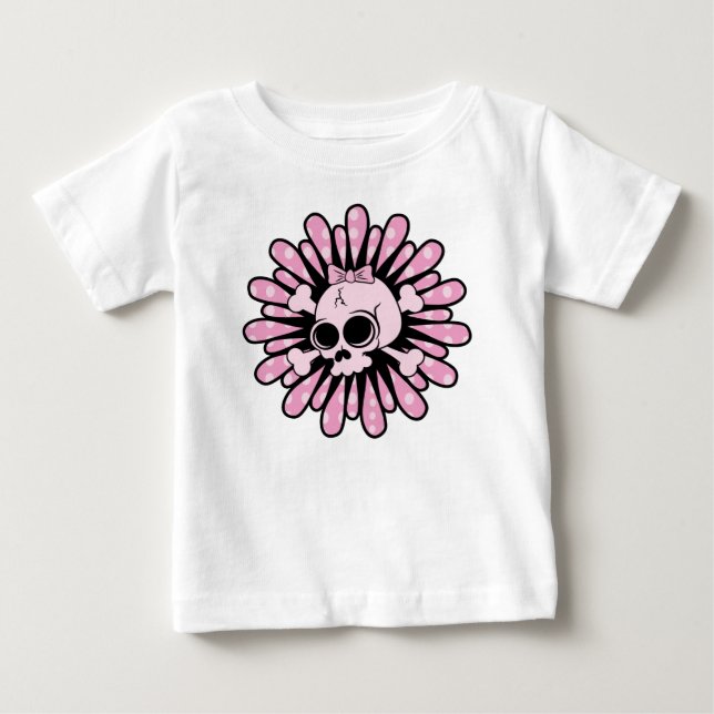 Sweet Pink Skull Baby T-Shirt (Front)