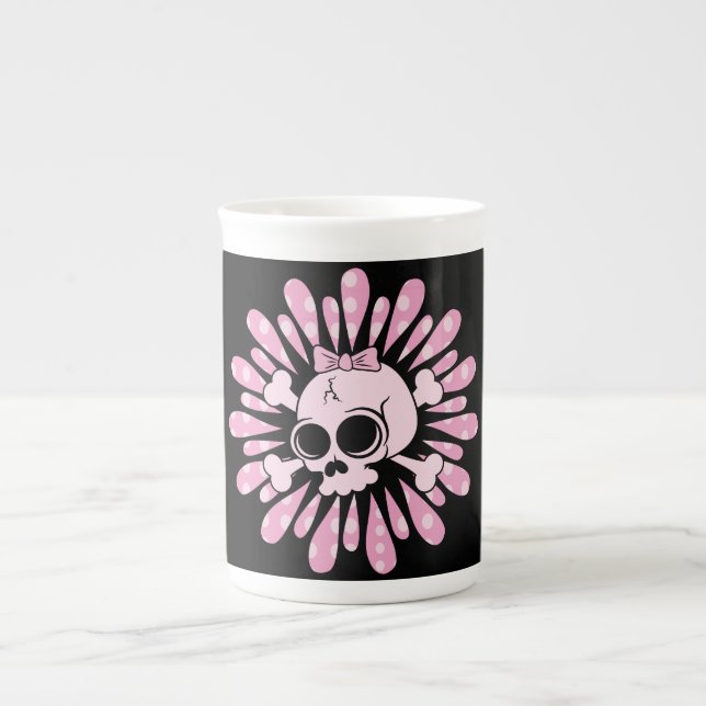 Sweet Pink Skull Bone China Mug (Front)