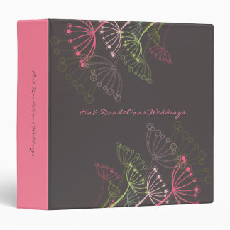 Sweet Pink Spring Floral Dandelions Custom Binder