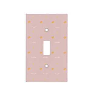 Sweet pink stars crowns prince princess cute happy light switch cover