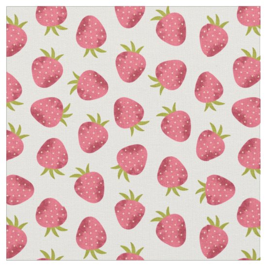 Sweet Pink Strawberry Seamless Pattern Fabric