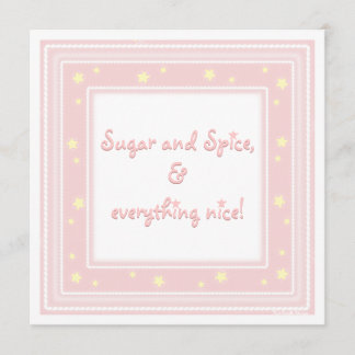 Sweet Pink Sugar & Spice Baby Shower Invitation