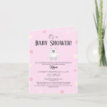 Sweet Pink Teddy Bear Baby Shower Invitation