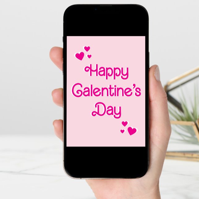 Sweet Pink Typography Galentine's Day Valentine's Card (Front Digital)