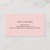 Sweet Pink Watercolor Peonies Floral Monogram Business Card (Back)