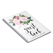 Sweet Pink Watercolor Roses Wedding Guest Book (Right Side)