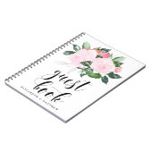 Sweet Pink Watercolor Roses Wedding Guest Book (Left Side)