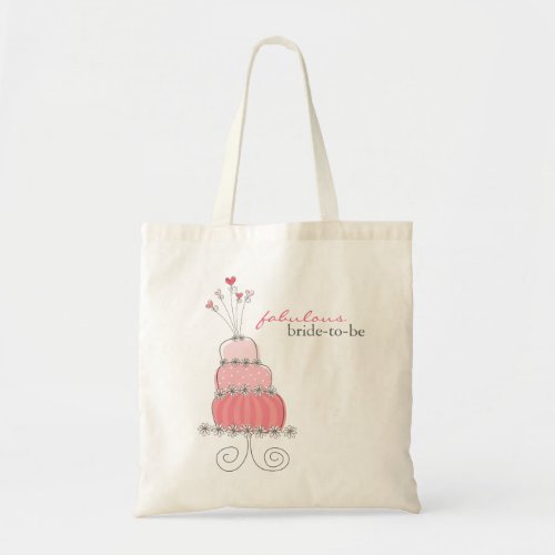 Sweet Pink Wedding Cake Bridal Custom Tote Bag