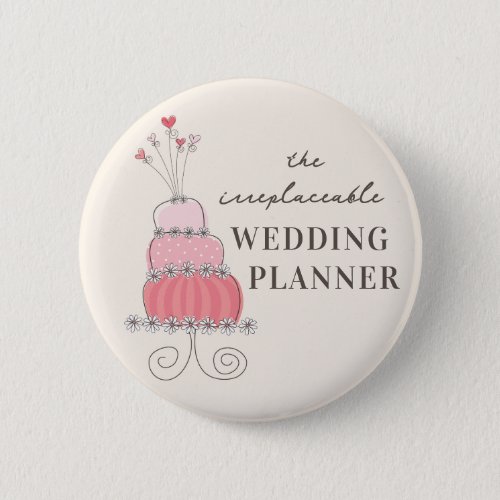 Sweet Pink Wedding Cake Wedding Planner Button