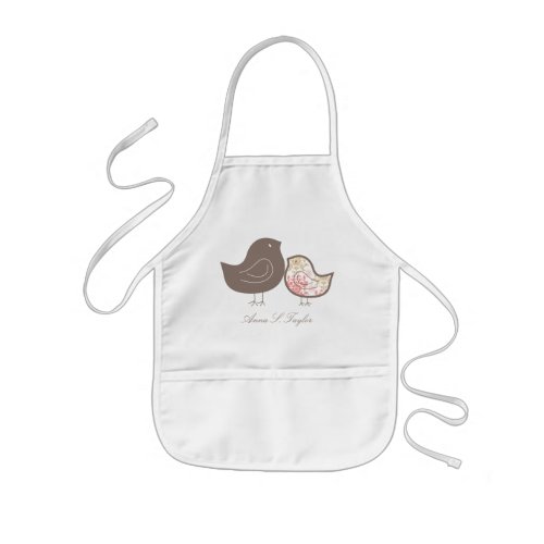 Sweet Pink Whimsical Damask Chicks Custom Apron