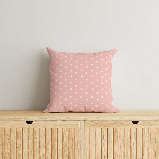 Sweet Pink & White Baby Dot Throw Pillow (Creator Uploaded)