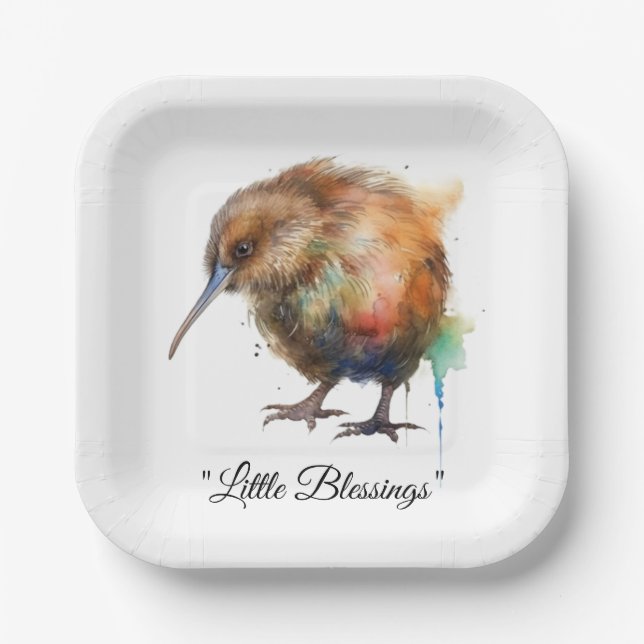 Sweet Pipi Kiwi, custom Paper Plates (Front)