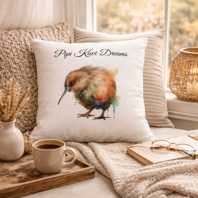 Sweet Pipi Kiwi, custom Throw Pillow (Creator Uploaded)