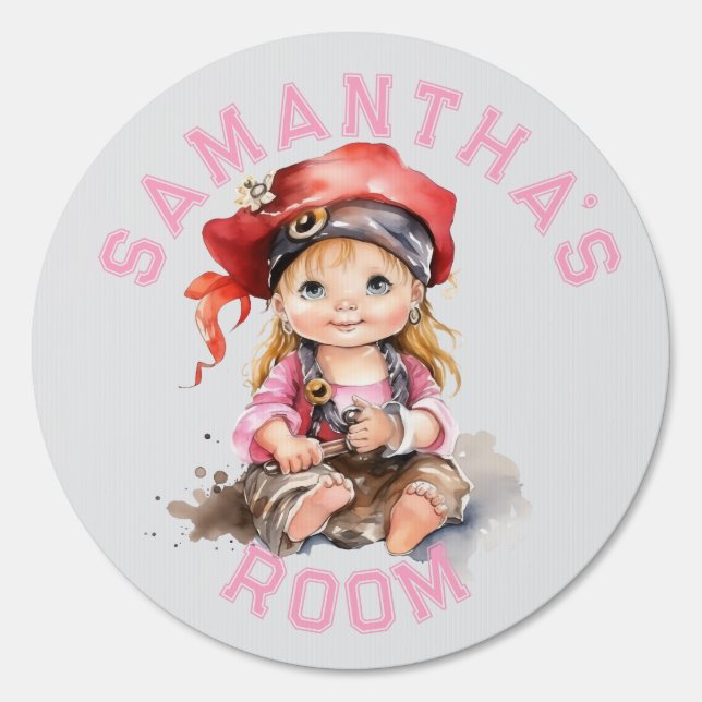 Sweet Pirate Girl Personalized  Sign (Front)