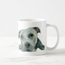 Sweet Pit Bull Dog Watercolor Illustration Coffee Mug