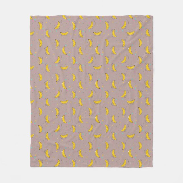 Sweet & Playful Banana Dream Pattern Fleece Blanket (Front)