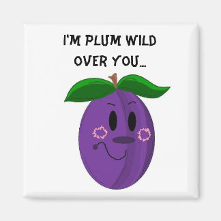 Sweet Plum Fruit Saying Magnet
