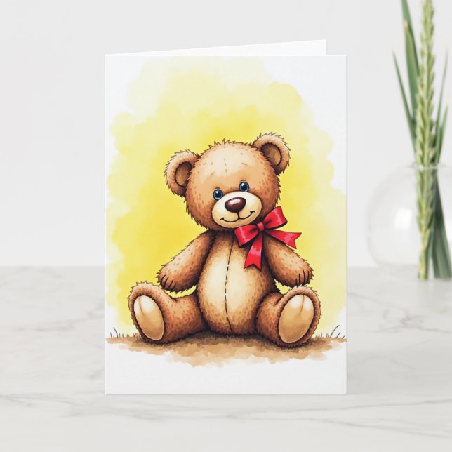 Sweet Plush Bear Mothers Day Card (Front)