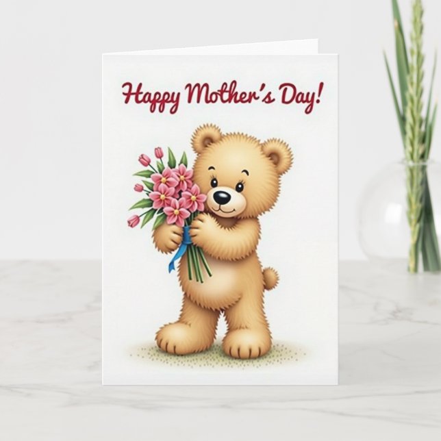Sweet Plush Mother Floral Card (Front)
