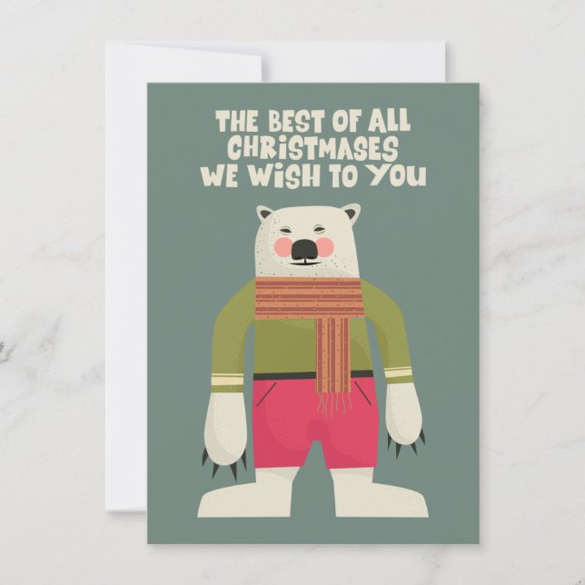 Sweet polar bear father - wonderful Christmas card (Front)