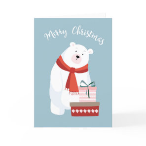 Sweet Polar Bear Merry Christmas Card