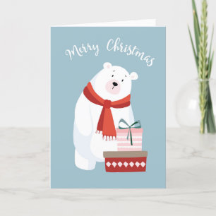 Sweet Polar Bear Merry Christmas Card