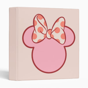 Sweet Polka Dot Bow Mouse Silhouette 3 Ring Binder