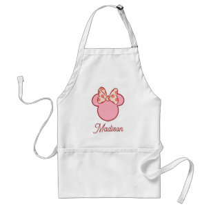 Sweet Polka Dot Bow Mouse Silhouette Adult Apron