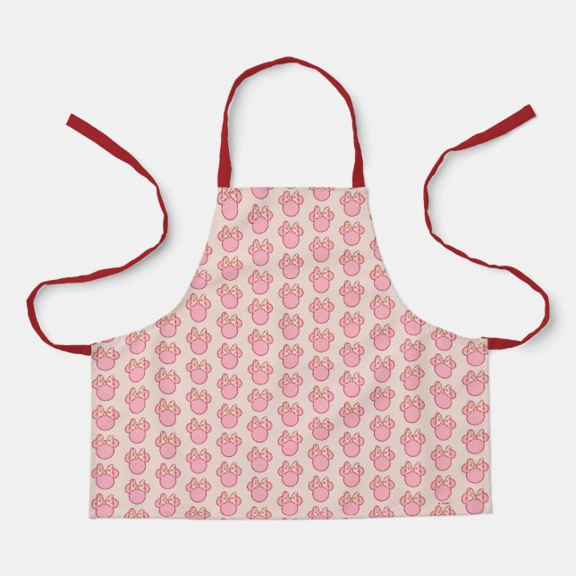 Sweet Polka Dot Bow Mouse Silhouette Apron (Front)