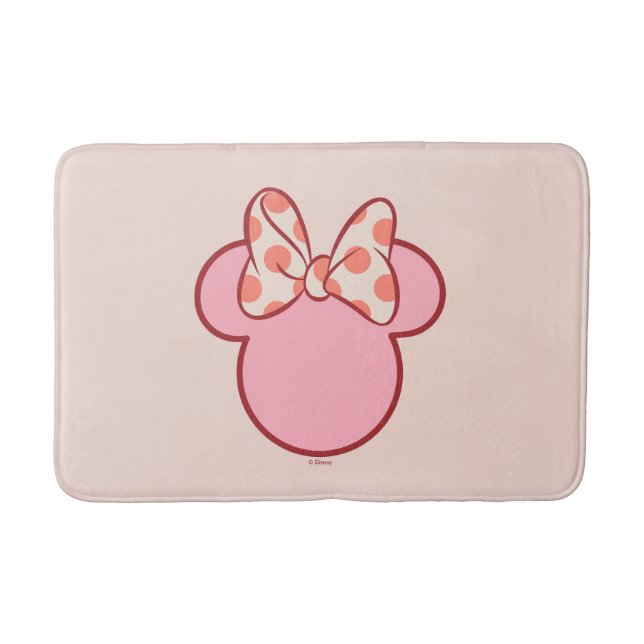 Sweet Polka Dot Bow Mouse Silhouette Bath Mat (Front)