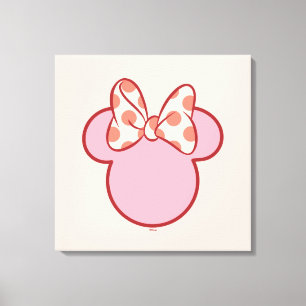 Sweet Polka Dot Bow Mouse Silhouette Canvas Print
