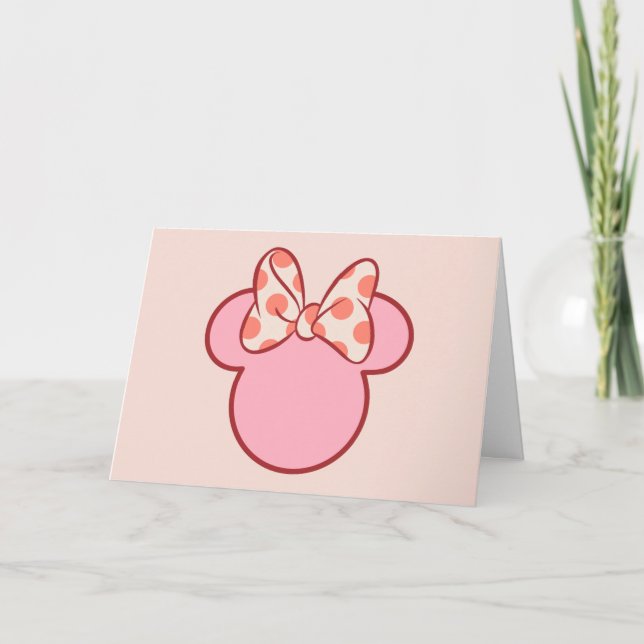 Sweet Polka Dot Bow Mouse Silhouette Card (Front)