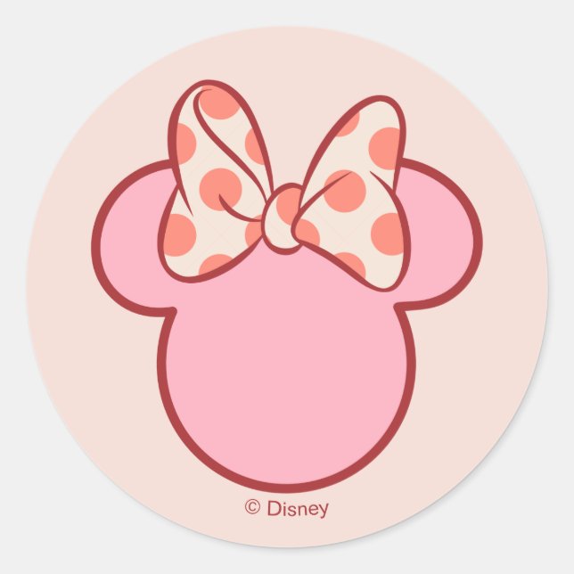 Sweet Polka Dot Bow Mouse Silhouette Classic Round Sticker (Front)