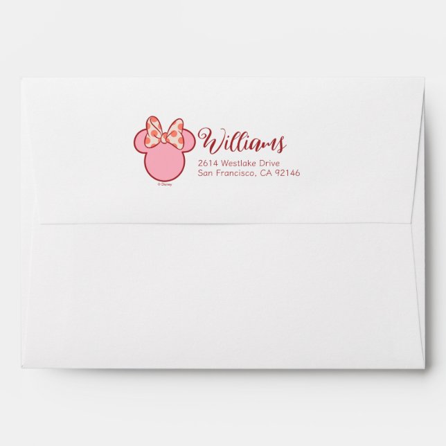Sweet Polka Dot Bow Mouse Silhouette Envelope (Back (Top Flap))